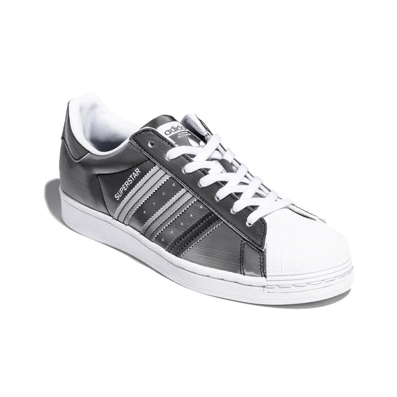 Adidas Originals Superstar Fashion Casual Skate Shoes Unisex Gray Silver-2