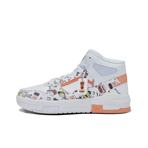 361° Skateboard Shoes Women's High-Top White/Gourd Orange