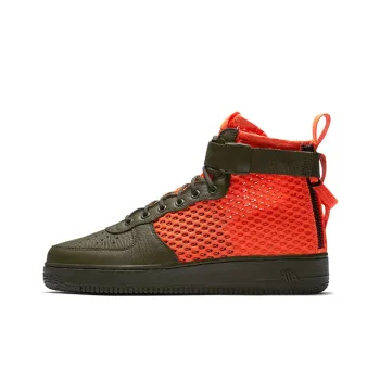 Nike Sf Air Force 1 Mid Cargo Khaki Total Crimson