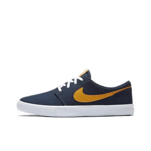 Nike SB Portmore Skateboard Shoes Unisex Low-Top Blue/Yellow