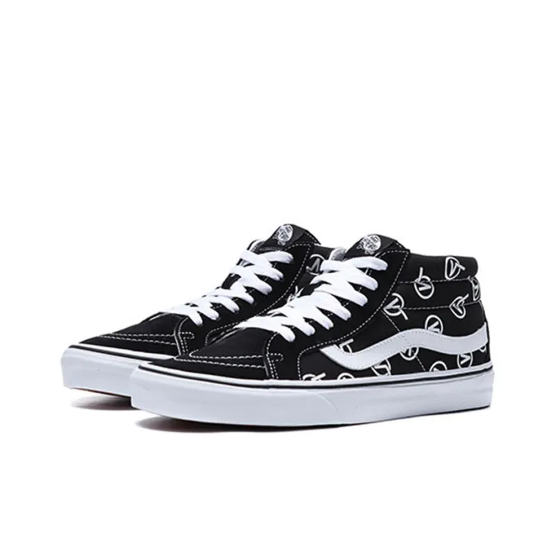 Vans SK8 Mid Logo 'Black White'-2