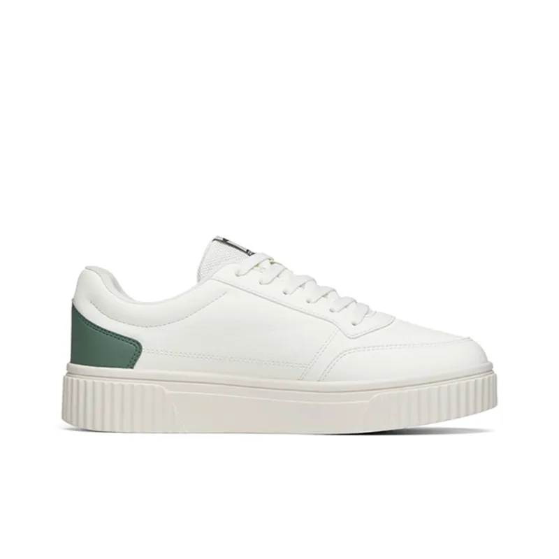 Anta Life Collection Cookie Shoes Slip-Resistant Cushioning Wear-Resistant Low-Top Skateboard Shoes White Green-1