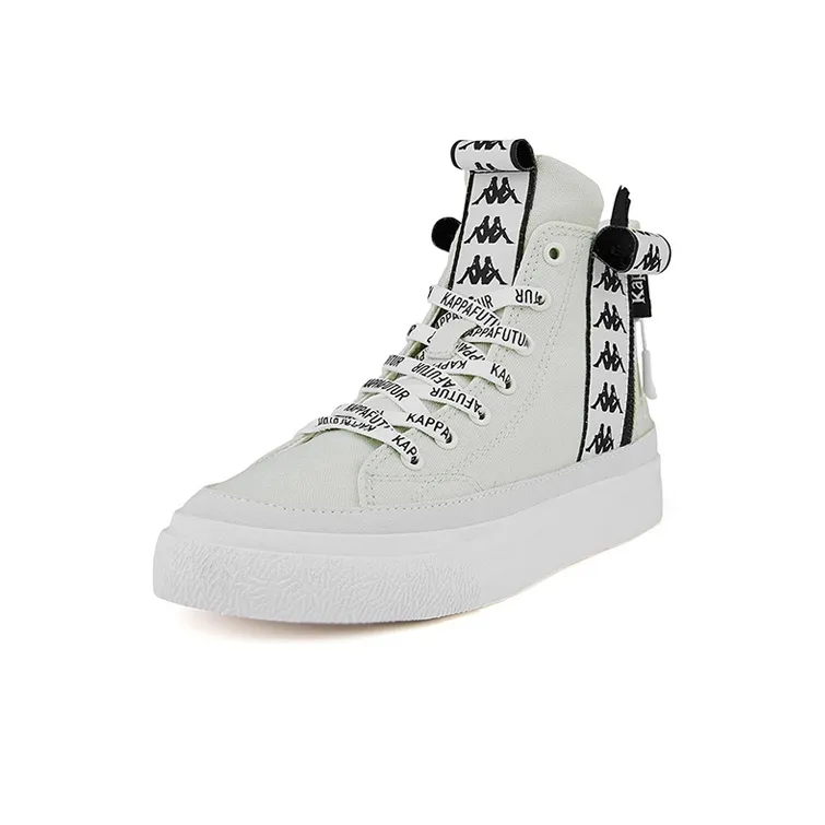 Kappa BANDA Non-slip Lightweight High-Top Skateboard Shoes Unisex Gray White-2