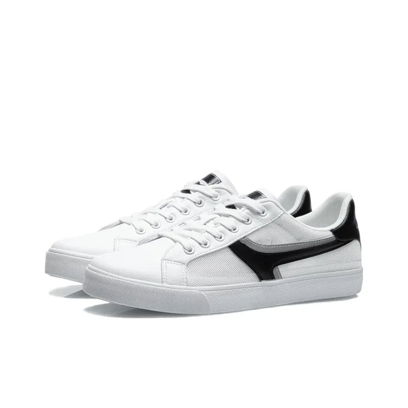LiNing Wear Resistant Low Top Skateboard Shoes Men's White Black-2