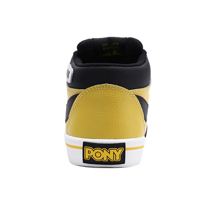 PONY Atop Low Top Skateboard Shoes Men's Black Yellow-4