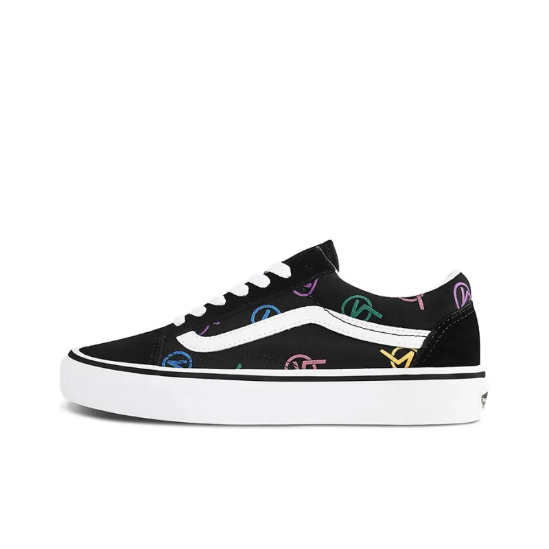 Vans Old Skool Black Colored Logo 'Black White'-0