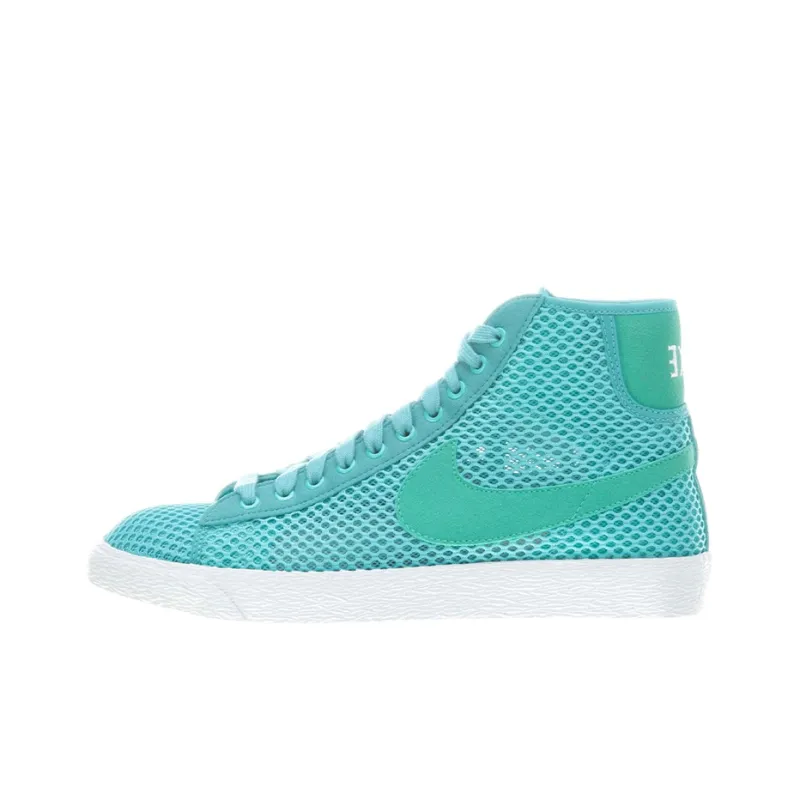 Nike Blazer Wear-Resistant Breathable Slip-Resistant Mid-Top Skateboard Shoes Women's Lake Blue-0
