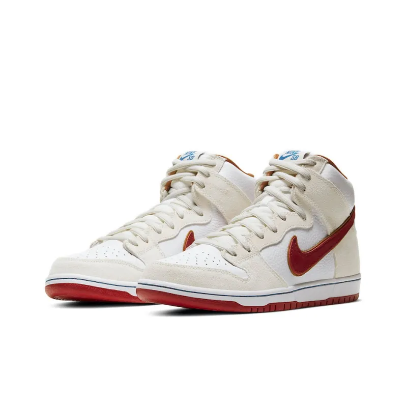 Nike Sb Dunk High Sail Bright Crimson-2