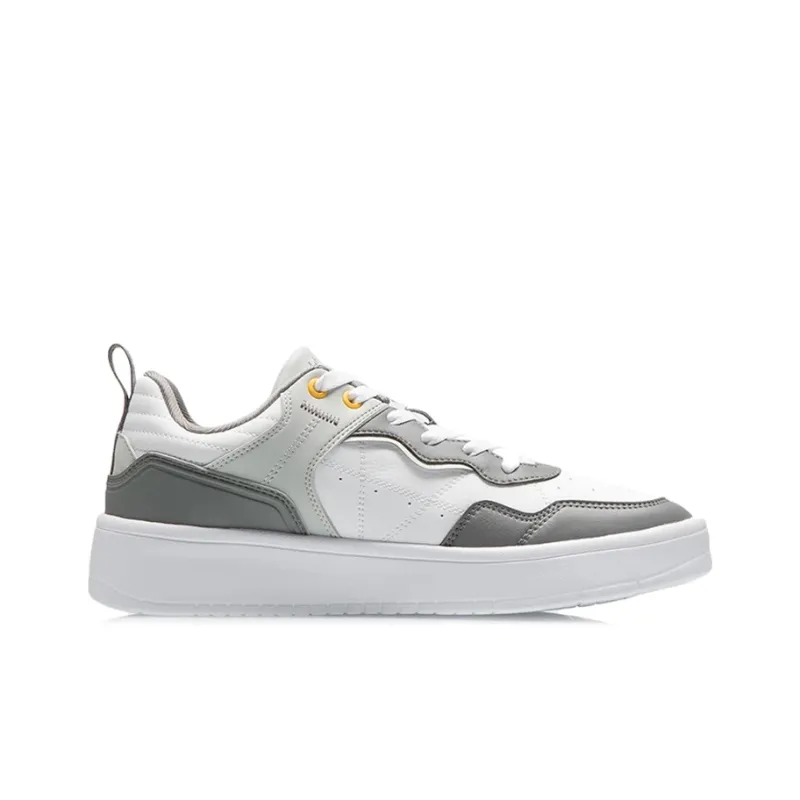 LiNing The Beginning Of The Line Walking The Path Durable Breathable Low Top Skateboard Shoes White Gray-1