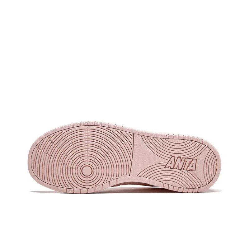 Anta Life Collection Anti-Slip Wear-Resistant High-Top Skateboard Shoes Women's Baby Pink-4