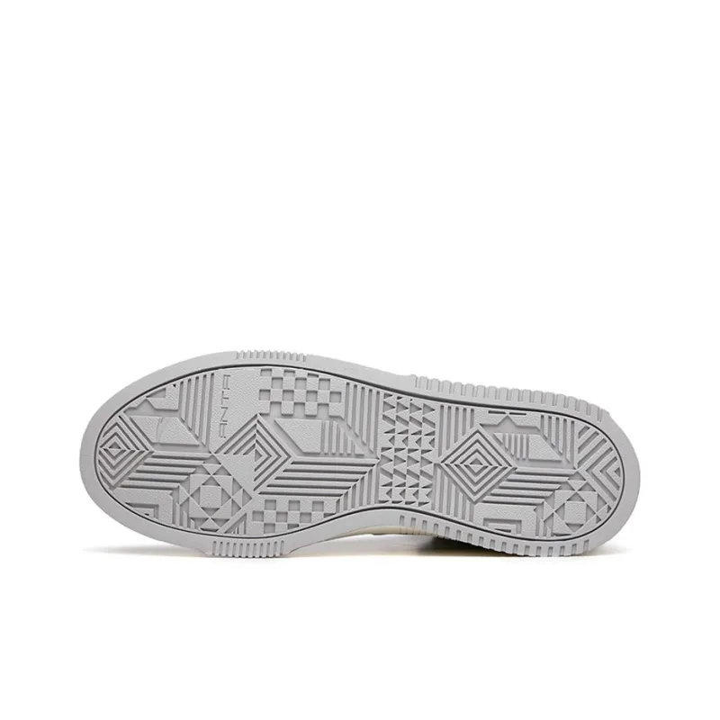 Anta Anti Slip Wear Resistant High Top Skateboard Shoes Men's White Gray-4