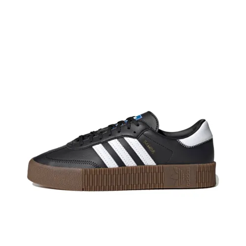 Adidas Originals Sambarose Skateboard Shoes Women's Low-Top Black/White/Brown