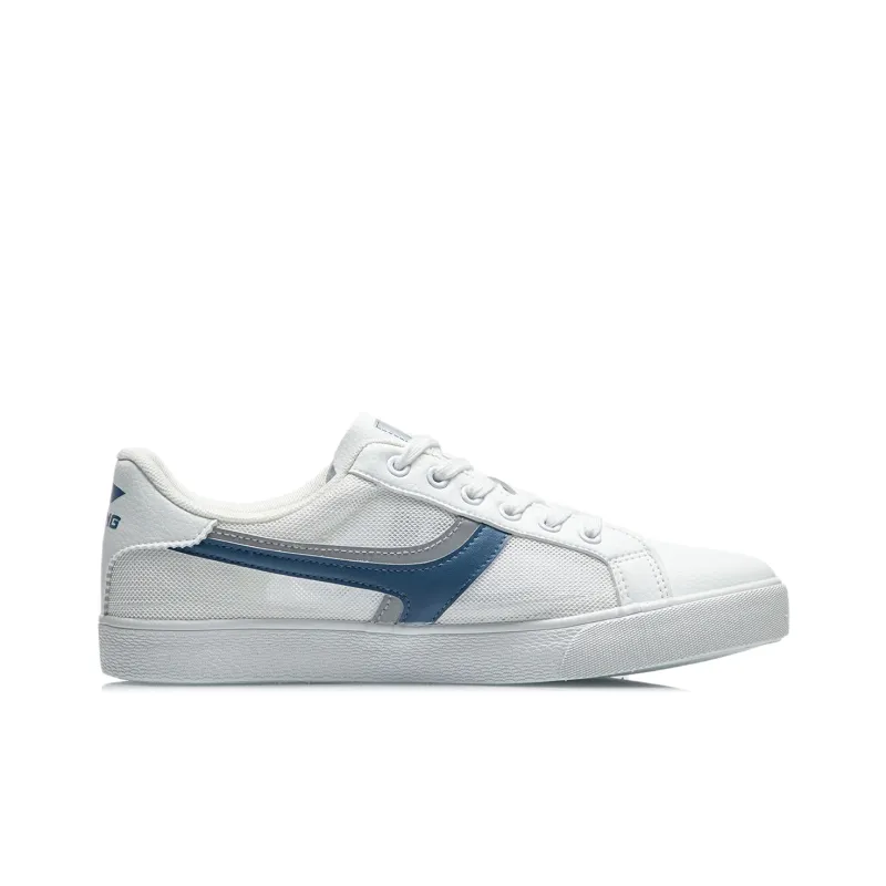 LiNing Low-Top Skateboard Shoes Men's White Blue-1