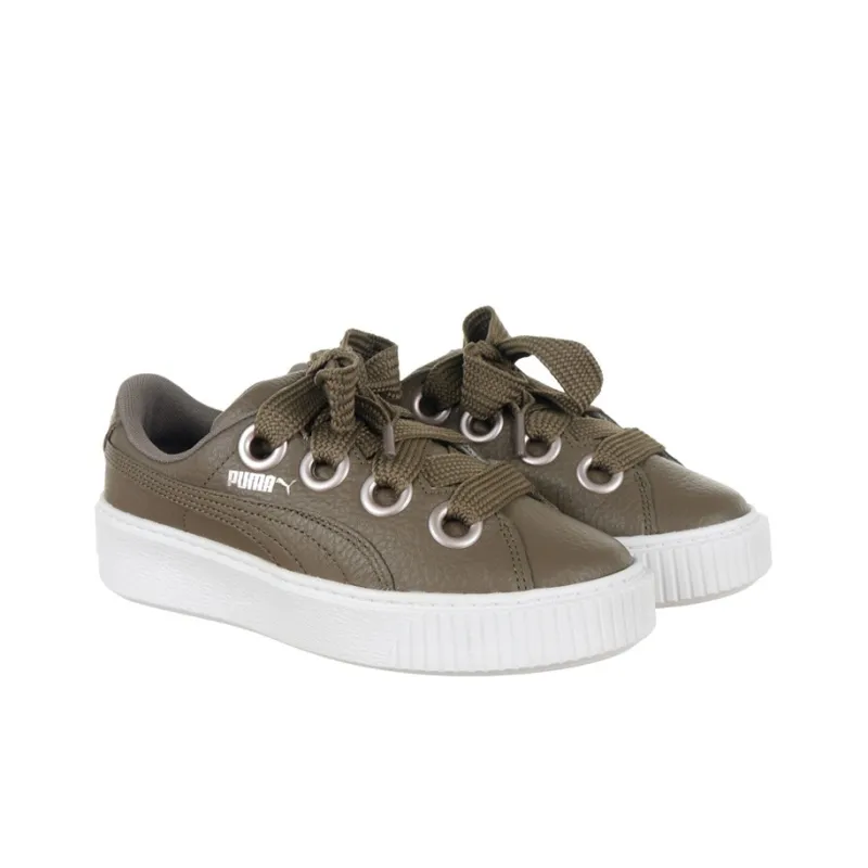 PUMA Platform Kiss Leisure Board Shoes Green Women's-2