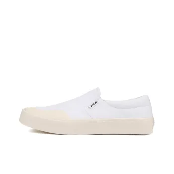 FILA Guard Slip On Canvas Slip Resistant Cushioning Lightweight Low Top Skateboard Shoes Unisex Ecru Korean Style
