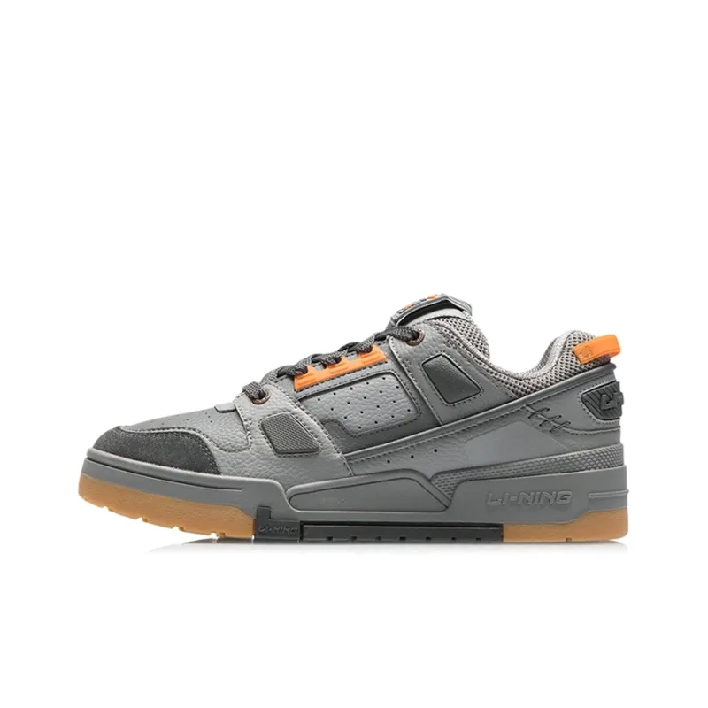 LiNing Anti Slip Wear Resistant Low Top Skateboard Shoes Men's Shadow Gray-0