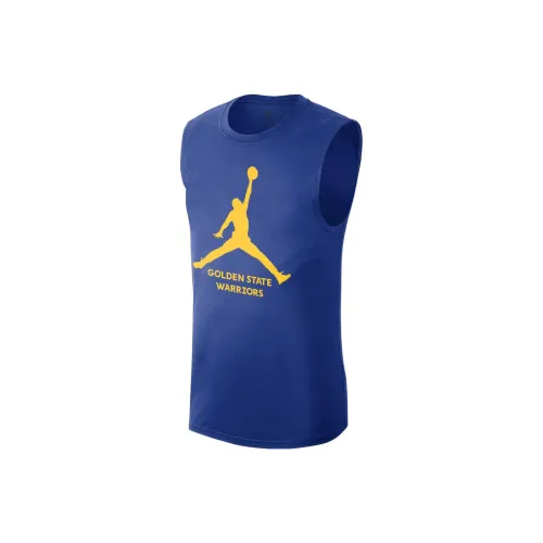 Jordan NBA Golden State Basketball Jerseys Men Lamp Grass Blue