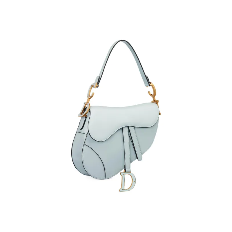 DIOR Smooth Cow Leather Saddle Bag, Shoulder Bag, Crossbody Bag, Handbag Women's Blue-2
