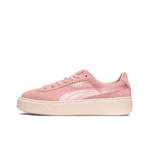 PUMA Suede Skateboard Shoes Women's Low-Top Silk Pink