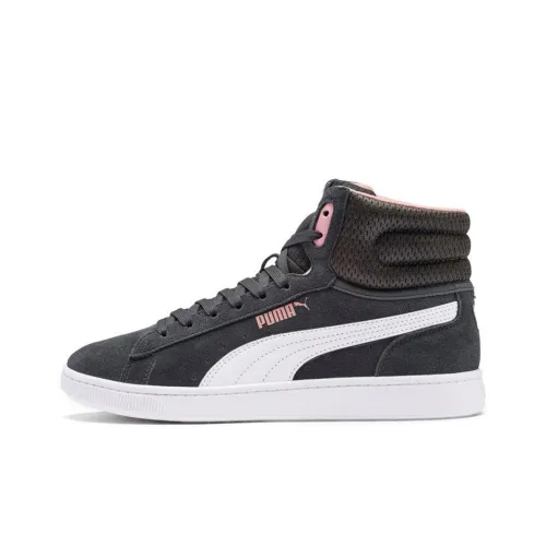 PUMA Vikky Skateboard Shoes Women's High-Top Dark Gray/Pink/White