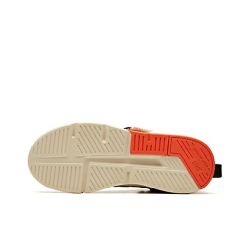 Anta Life Collection Abrasion Resistant Slip Resistant High Top Skateboard Shoes Men's Black Orange-3