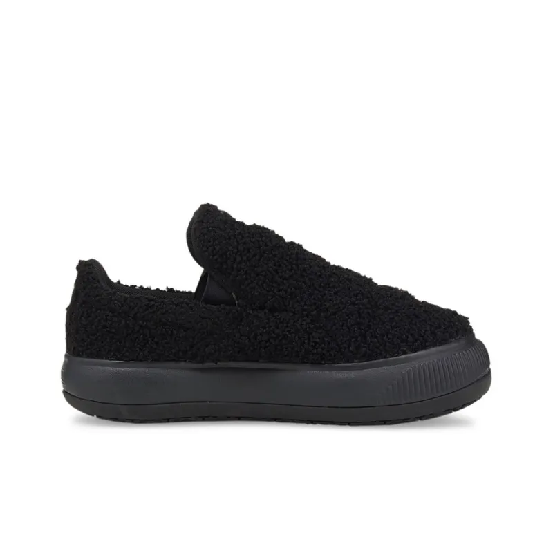 PUMA Suede Mayu Slip On Teddy Black Women's-1