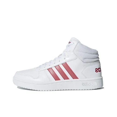 Adidas Neo Hoops 2.0 Skateboard Shoes Women's Mid-Top White/Purple/Red