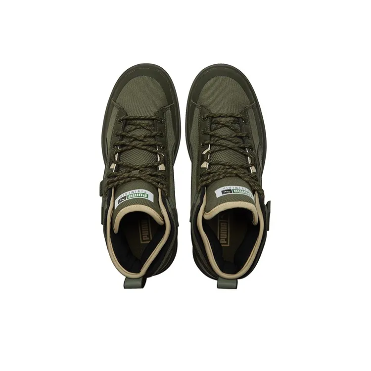 PUMA Unisex Suede Mid Wtr Sneakers Green-3