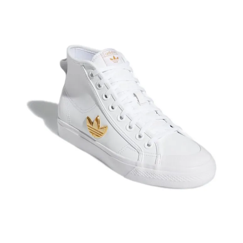 Adidas Nizza Trefoil Hi Cloud White Gold Metallic Women's-2