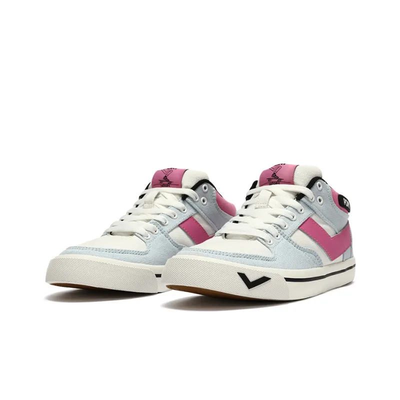 PONY Atop Low Top Skateboard Shoes Women's White Gray Blue Multicolor-2