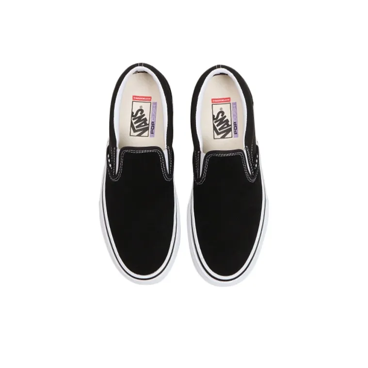 Vans Skate Slip On Black White-2