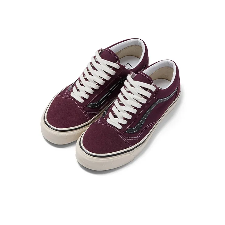 Vans Old Skool Wear resistant Non Slip Retro Low Tops Casual Skateboarding Shoes Deep Red-2