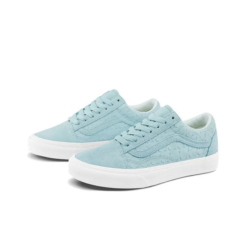Vans Old Skool Breathable Lightweight Wear resistant Low Tops Casual Skateboarding Shoes Blue Light Blue-1