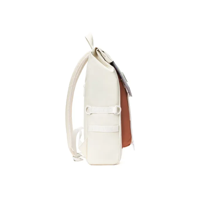 MR.ACE HOMME Polyester Students' Computer Backpack Regular Unisex Dusty Blue White/Caramel White-9