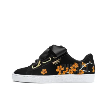 PUMA Suede Heart Floral 'Black Orange' Women's