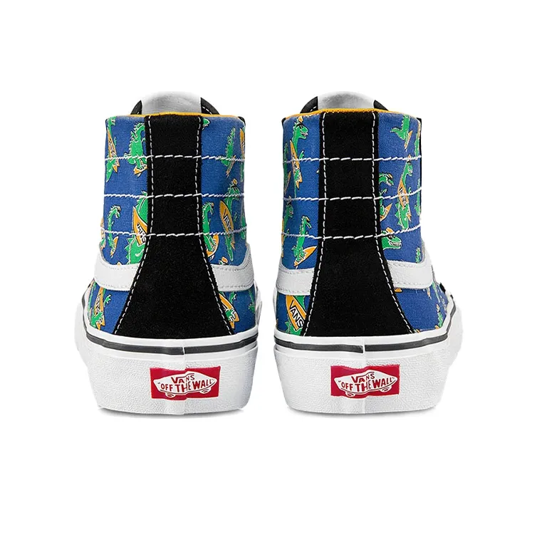 Vans Unisex SK8 HI High Top Sneakers Blue/Yellow/Green-4