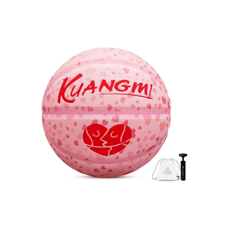 Kuangmi Moisture Absorbing Leather Basketball Pink Size 7 Training Unisex-7