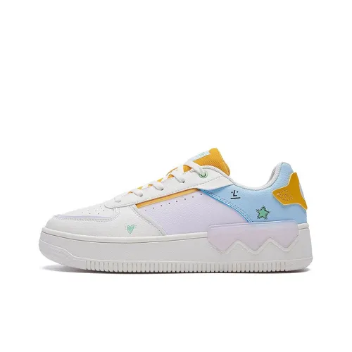 361° Low-Top Skateboard Shoes Women's White Pink Blue