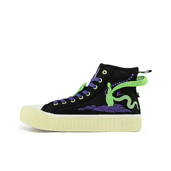 Kappa High-Top Skateboard Shoes Unisex Black