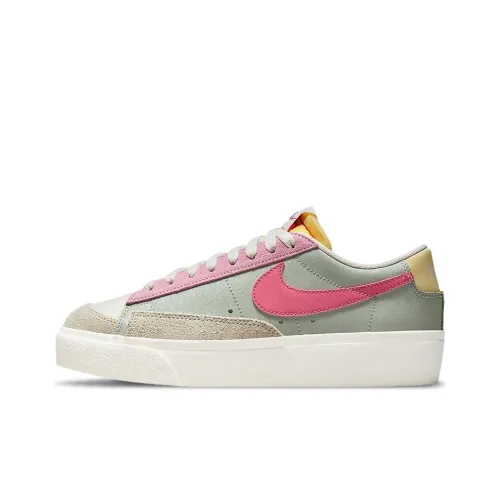 Nike Blazer Skateboard Shoes Women's Low-Top Green/Pink