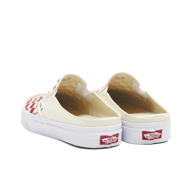 Vans Slip-on Low-Top Skateboard Shoes Unisex Red And White Plaid-2