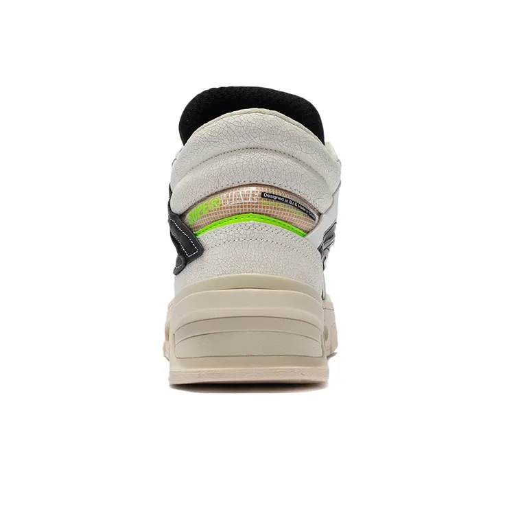LiNing Wave PREMIUM Anti Slip Wear Resistant Mid Top Skateboard Shoes Men's White-3