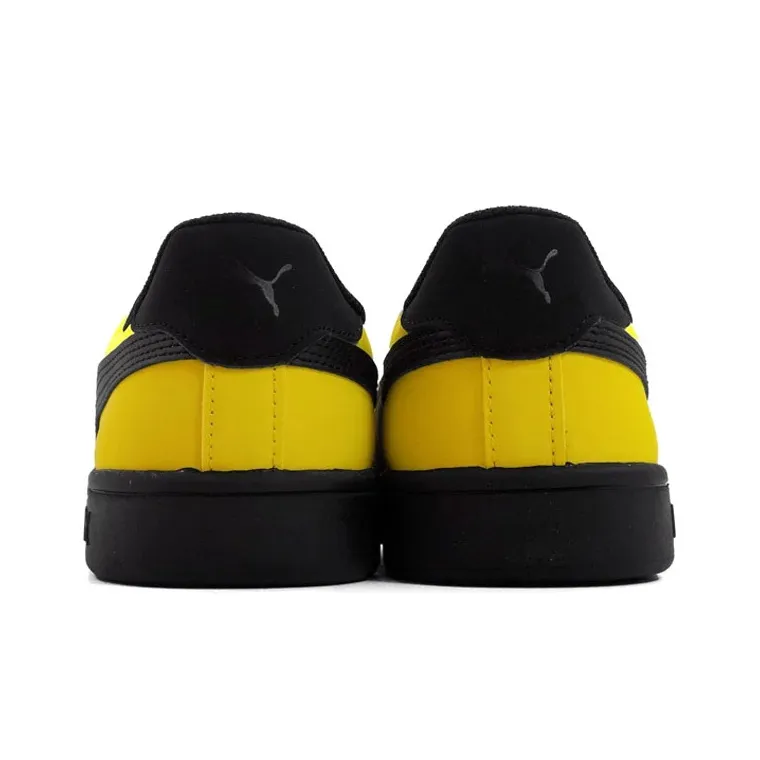 PUMA Smash V2 Buck Slip-Resistant Cushioning Lightweight Coverage Low-Top Skateboard Shoes Men's Yellow Black-3