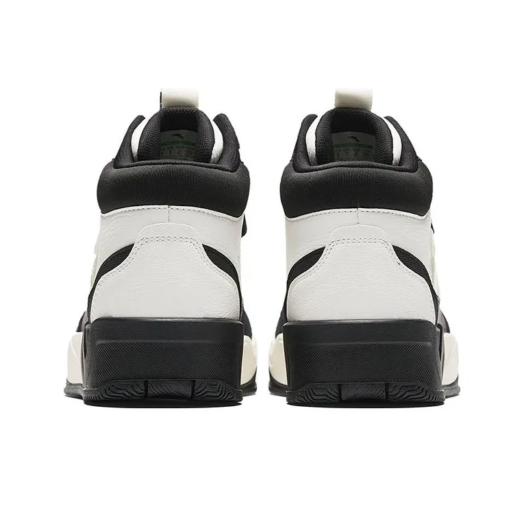 Anta Cushioning Wear Resistant High Top Skateboard Shoes Men's White Black-3
