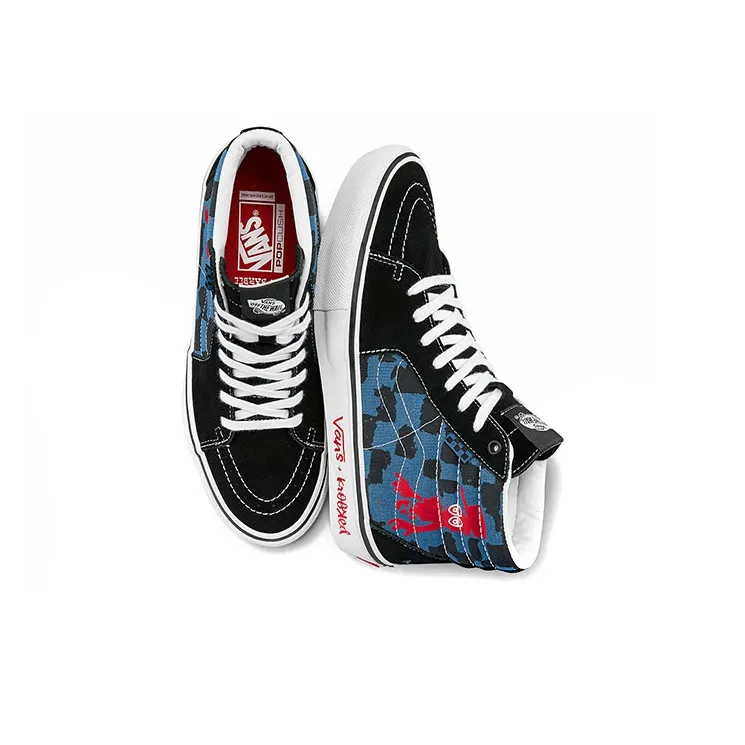 Vans Sk8 Hi Krooked By Natas For Ray Black Blue-3