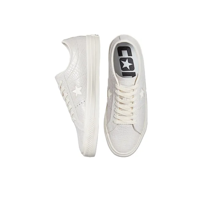 Converse One Star Pro Low 'Croc Emboss Egret'-4