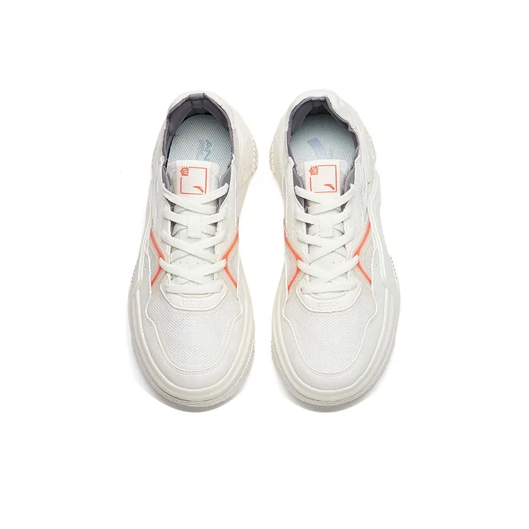 Anta Life Collection A PRO Low Top Skateboard Shoes Women's Ivory White-2