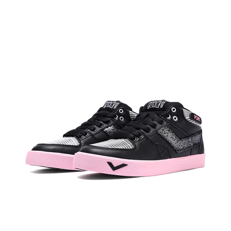 Pony Atop Skateboard Shoes Women's Low Top Black/Pink Red-2