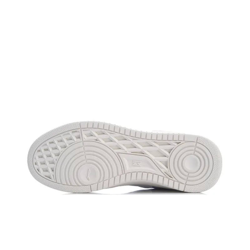 LiNing Tianji Anti-Slip Wear-Resistant Low-Top Skateboard Shoes Women's White Purple-4
