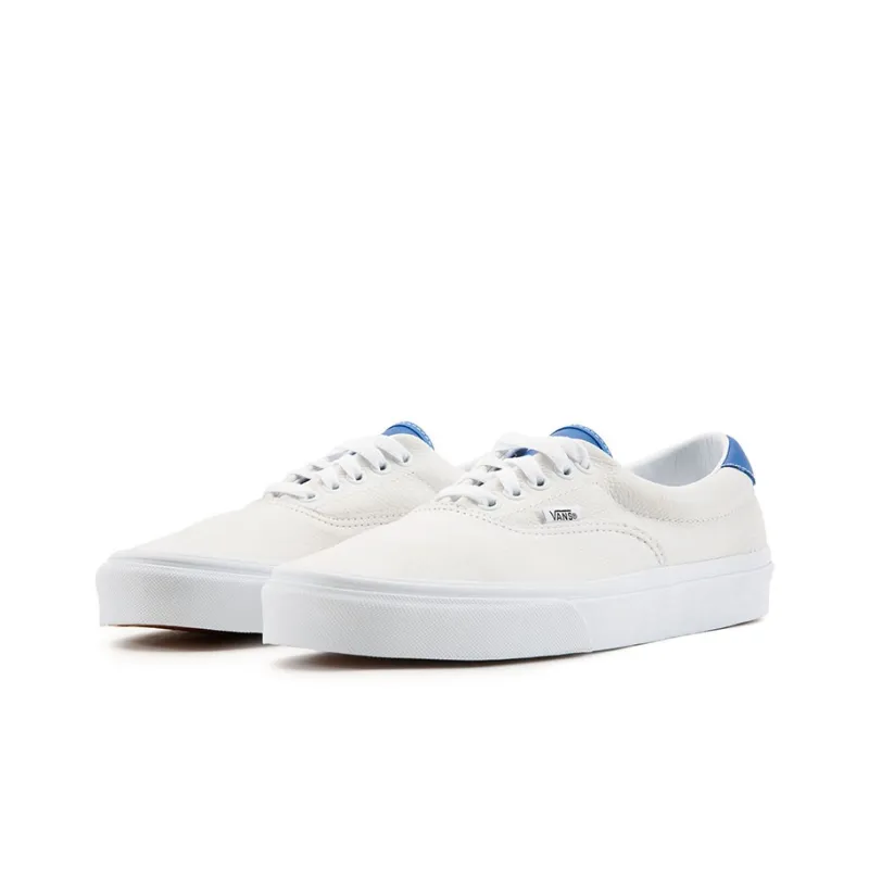 Vans Era Leather Lightweight Cozy Low Tops Casual Skateboarding Shoes Unisex White Blue-2